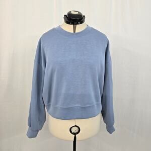 Lululemon Softstreme Perfectly Oversized Cropped Crew Women's 10 Blue